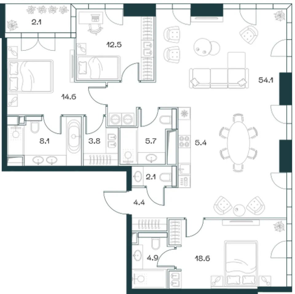 4-комн. 137,6 м²