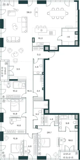 4-комн. 283.3 м²