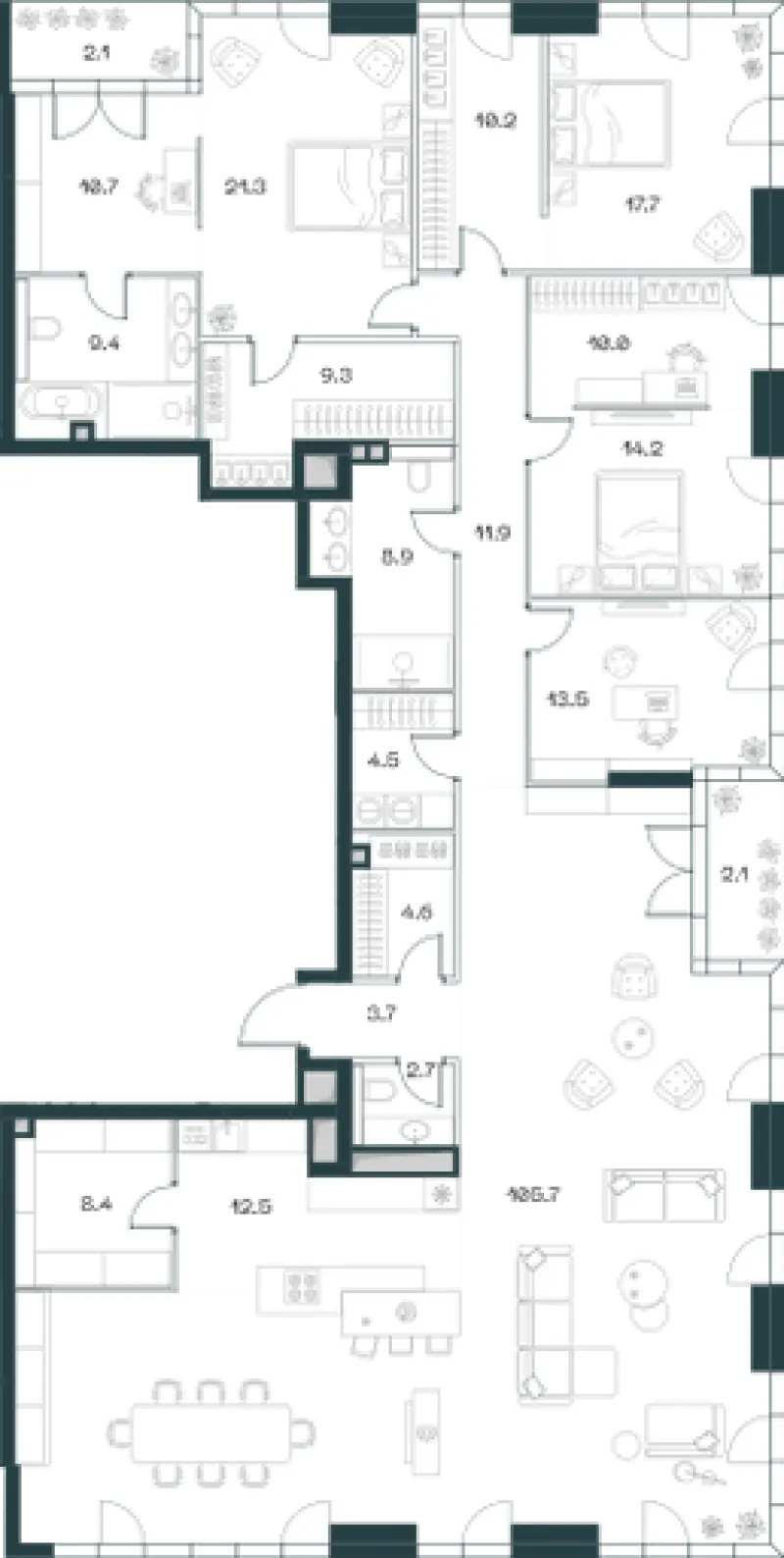 6-комн. 282.8 м²