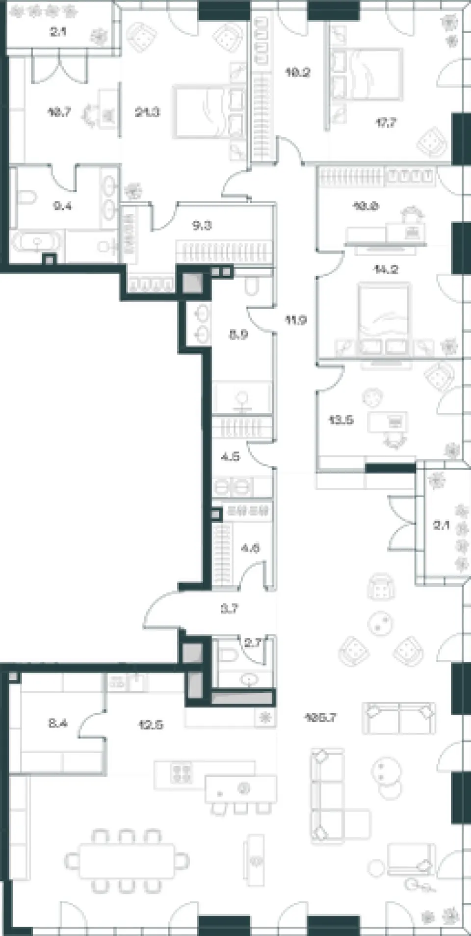 6-комн. 282,8 м²