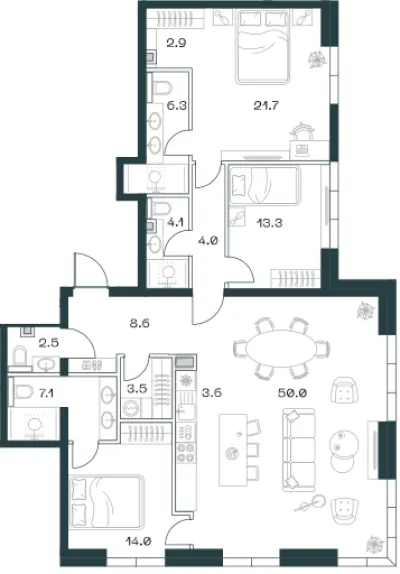 141,8 м² — планировка