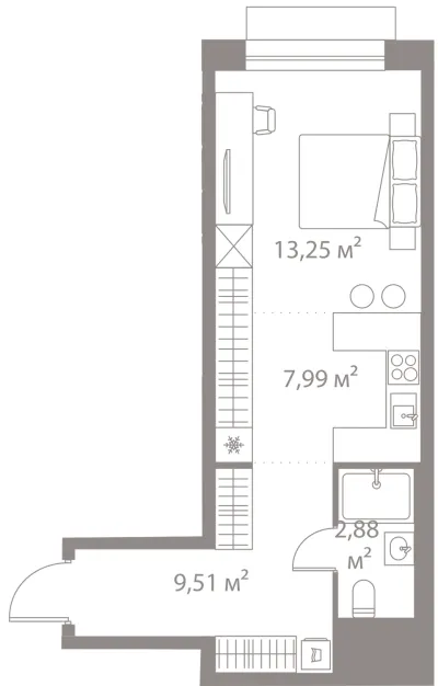 33,6 м² — планировка