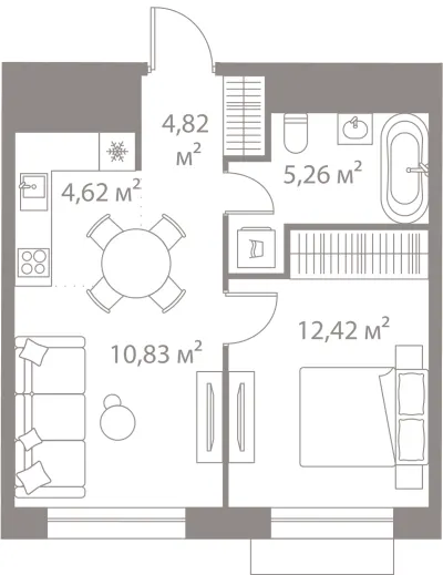 38 м² — планировка