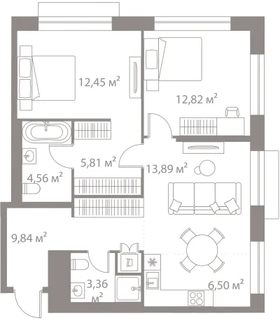 69,2 м² — планировка
