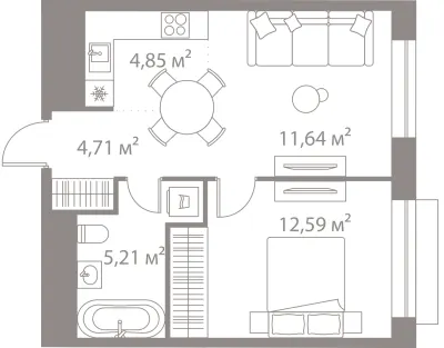 39 м² — планировка