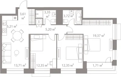 80,6 м² — планировка