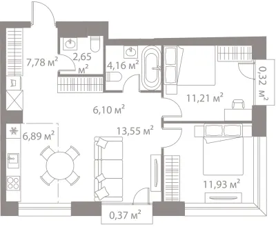 65 м² — планировка