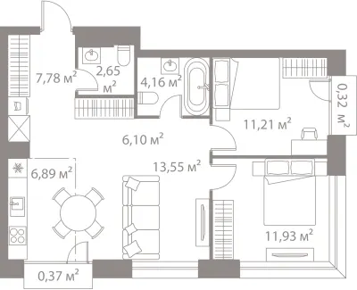 65 м² — планировка